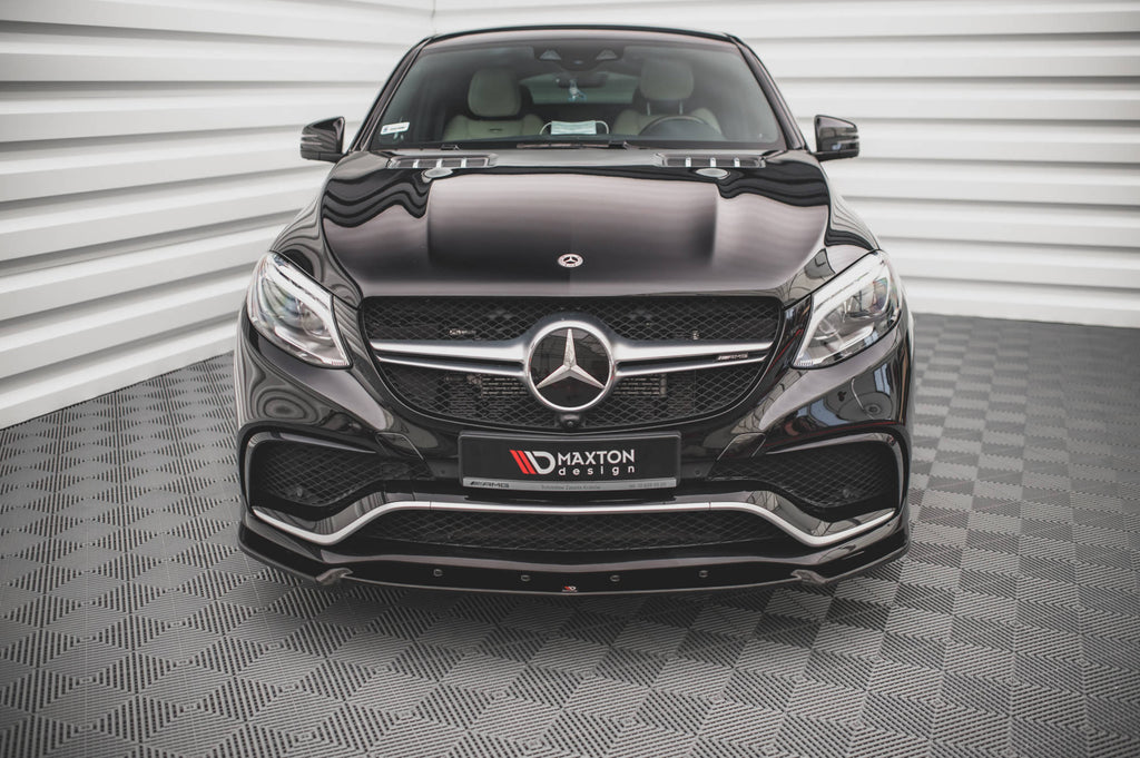 Maxton Design Street+ Spoilerlippe Front Ansatz V.1 passend für Mercedes-Benz GLE Coupe / SUV 63 AMG C292 / W166 schwarz Hochglanz