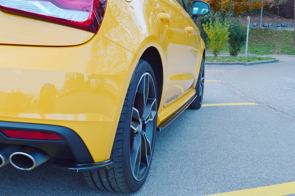 Maxton Design Heck Ansatz Flaps Diffusor passend für Audi S1 8X schwarz Hochglanz