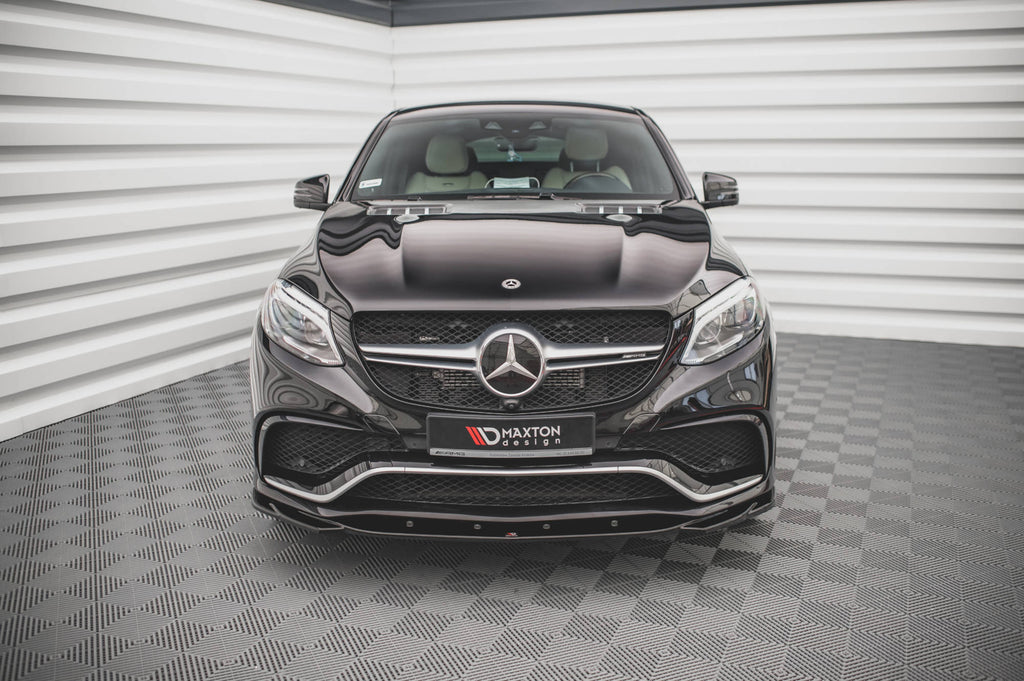 Maxton Design Street+ Spoilerlippe Front Ansatz V.2 passend für Mercedes-Benz GLE Coupe / SUV 63 AMG C292 / W166 schwarz Hochglanz