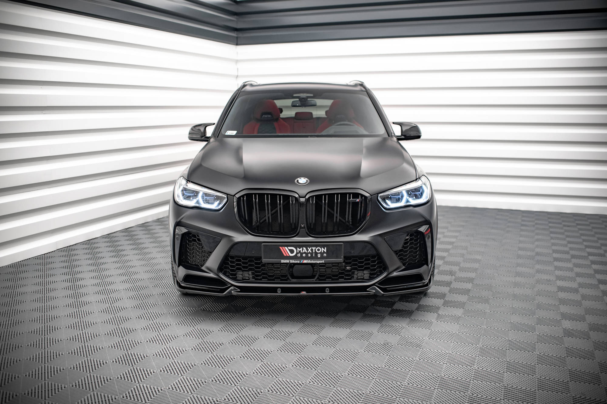 Maxton Design Street+ Spoilerlippe Front Ansatz V.1 passend für BMW X5M F95 schwarz Hochglanz