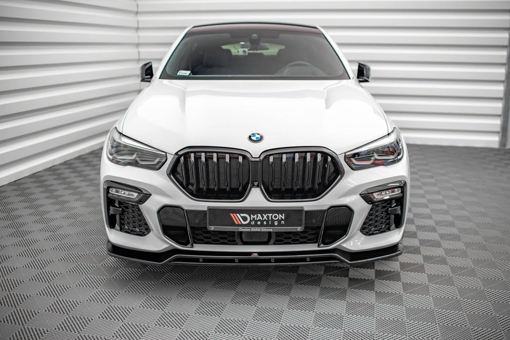 Maxton Design Street+ Spoilerlippe Front Ansatz V.2 passend für BMW X6 M-Paket G06 schwarz Hochglanz