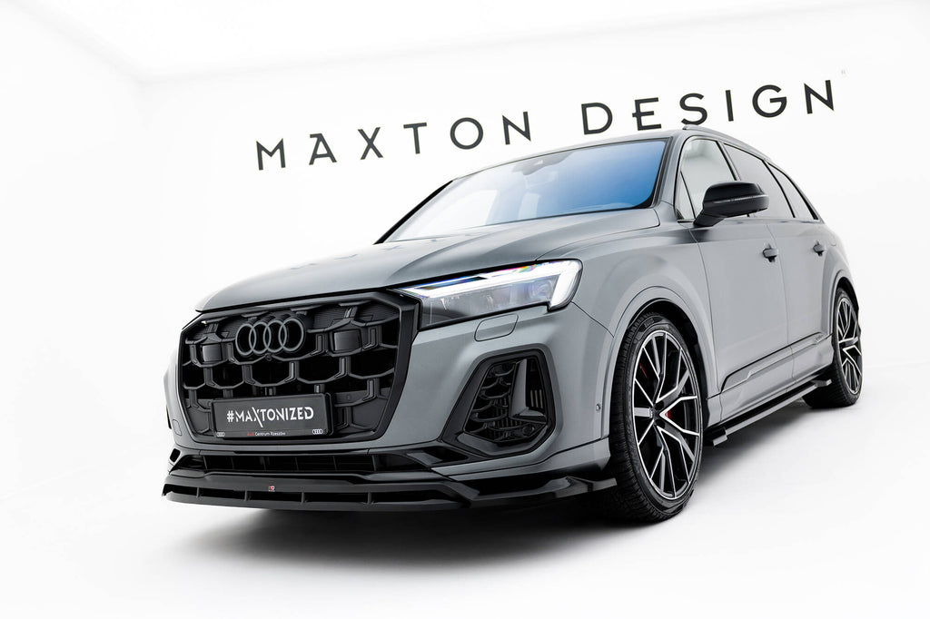 Maxton Design Street+ Spoilerlippe Front Ansatz passend für Audi SQ7 Mk2 Facelift 2 schwarz Hochglanz