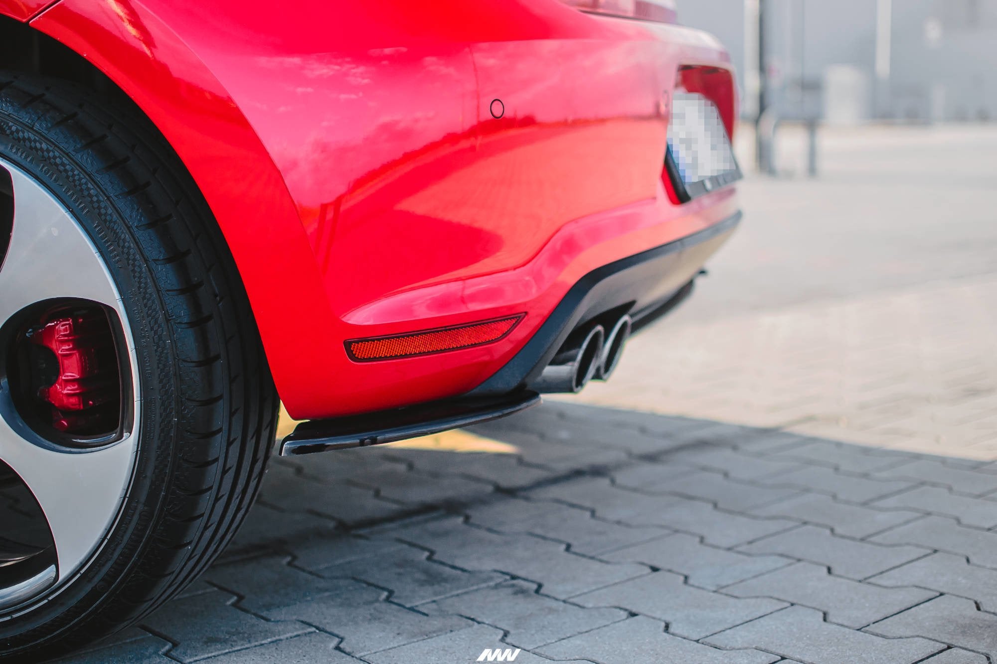 Maxton Design Heck Ansatz Flaps Diffusor passend für VW Polo GTI Mk5 schwarz Hochglanz
