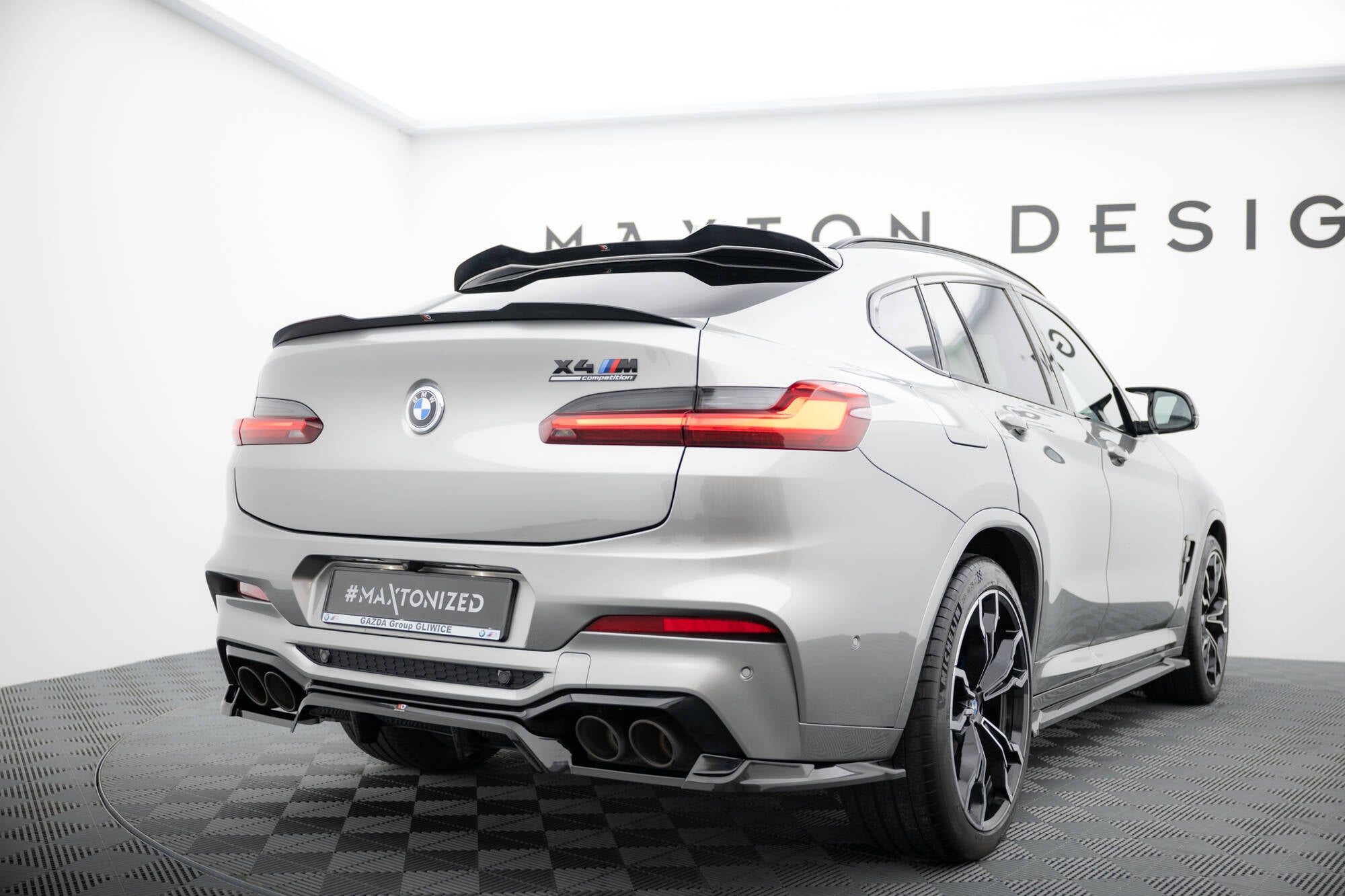 Maxton Design Spoiler CAP passend für Niedriger BMW X4 M-Paket G02 / X4 M F98 schwarz Hochglanz