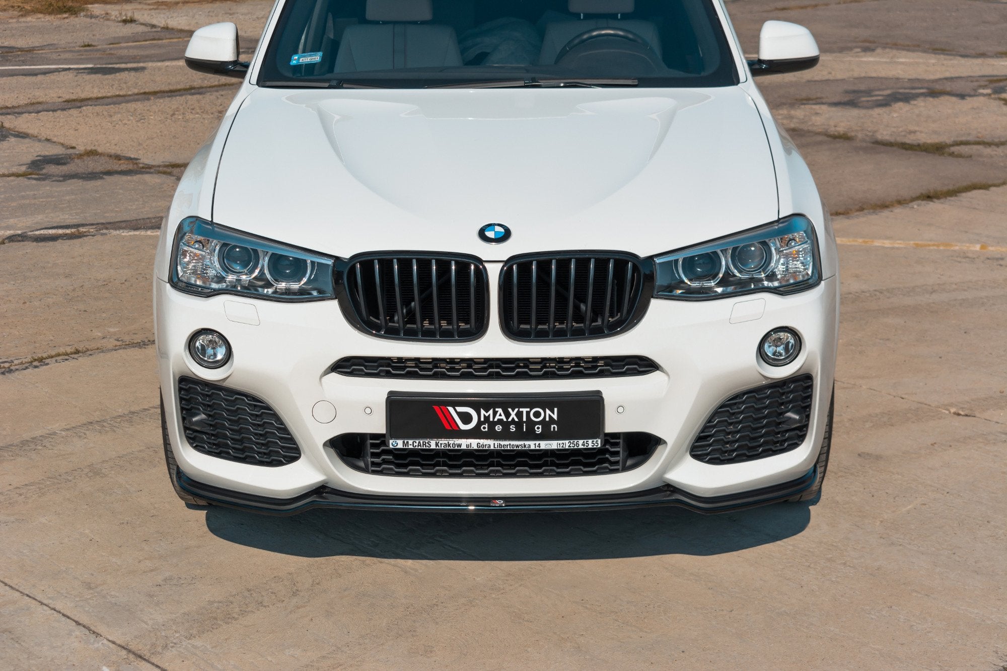 Maxton Design Street+ Spoilerlippe Front Ansatz passend für BMW X3 M-Paket F25 Facelift schwarz Hochglanz