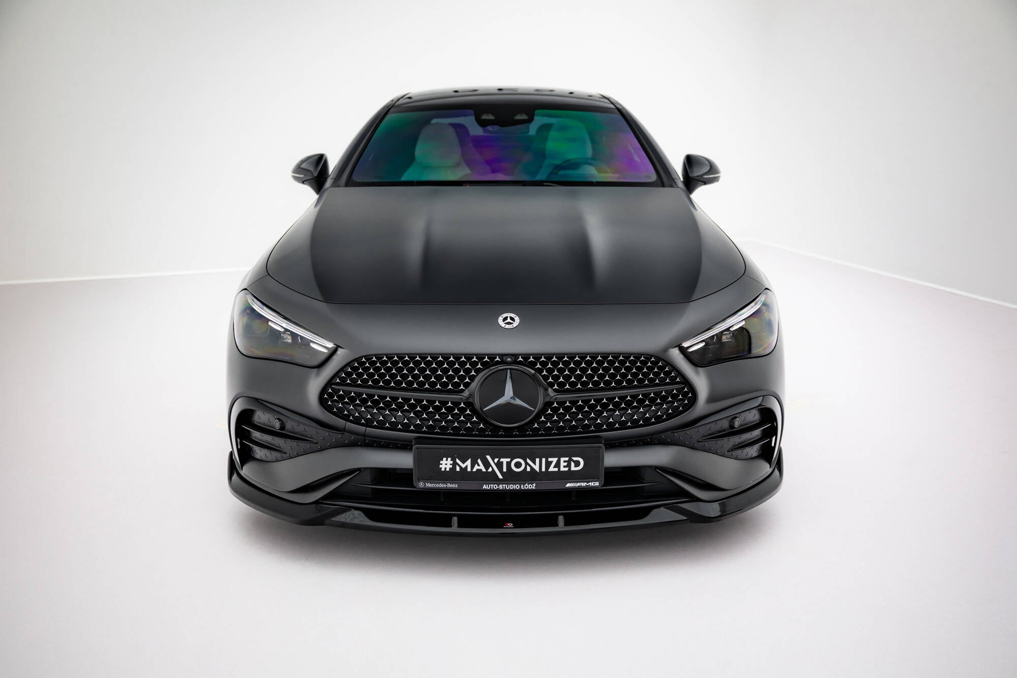 Maxton Design Street+ Spoilerlippe Front Ansatz V.2 passend für Mercedes-Benz CLE AMG-Line C236 schwarz Hochglanz