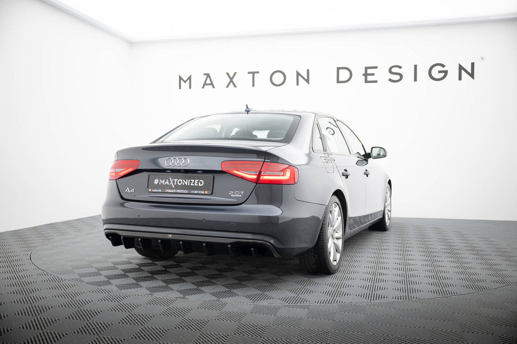 Maxton Design Diffusor Heck Ansatz passend für Audi A4 B8 Facelift (Version ohne Auspuff) schwarz Hochglanz