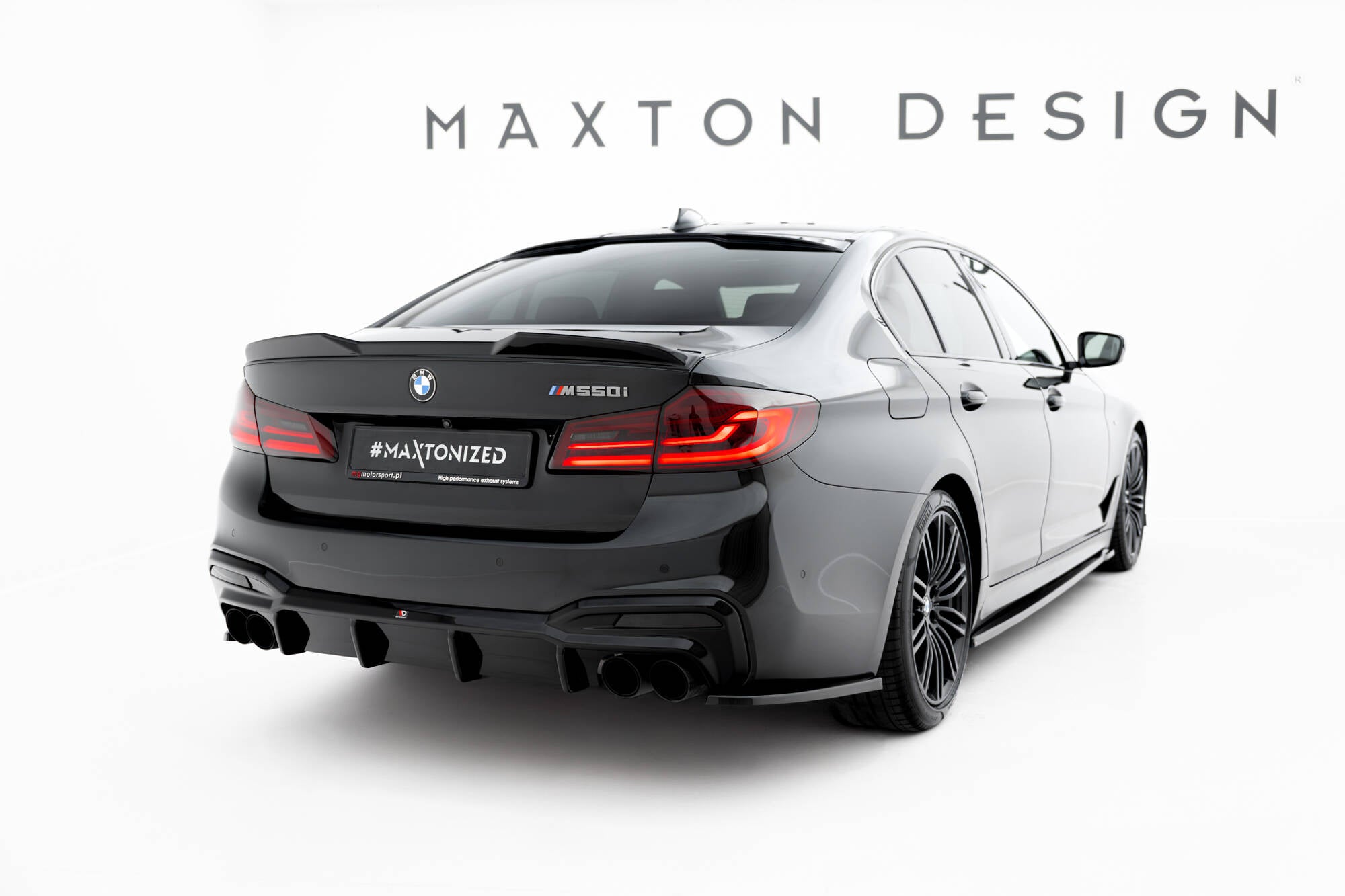 Maxton Design Diffusor Heck Ansatz passend für BMW M550i / 5 M-Paket Limousine / Touring G30 / G31