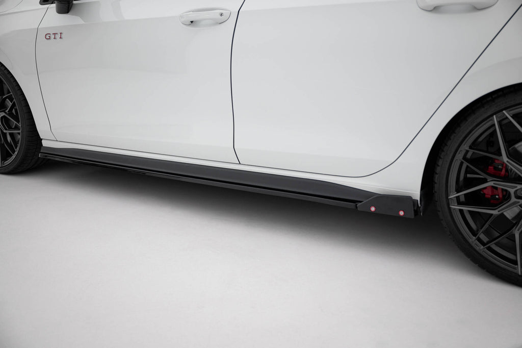 Maxton Design Street+ Seitenschweller Leisten V.2 passend für + Flaps passend für VW Golf GTI / GTE / GTI Clubsport / GTD / R-Line Mk8