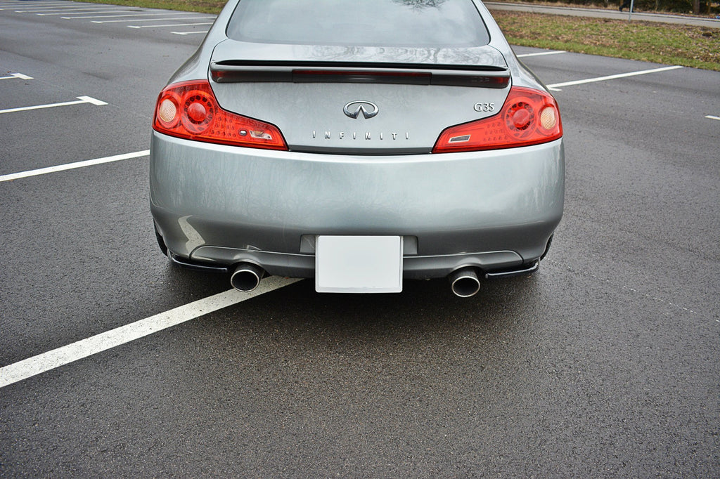 Maxton Design Heck Ansatz Flaps Diffusor passend für Infiniti G35 Coupe schwarz Hochglanz