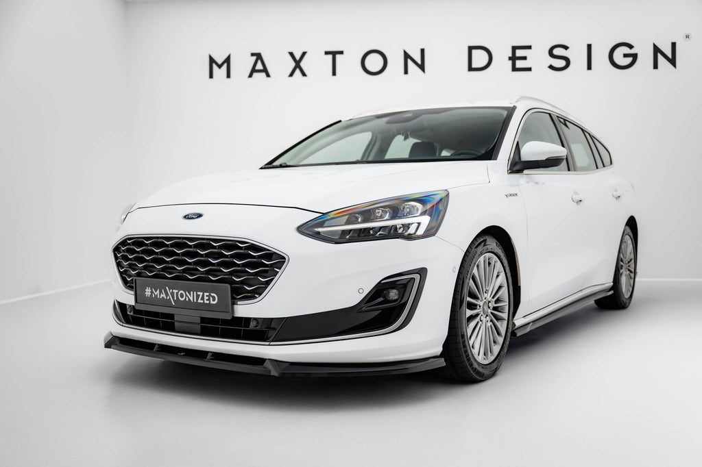 Maxton Design Street+ Spoilerlippe Front Ansatz V.2 passend für Ford Focus Vignale Mk4 schwarz Hochglanz