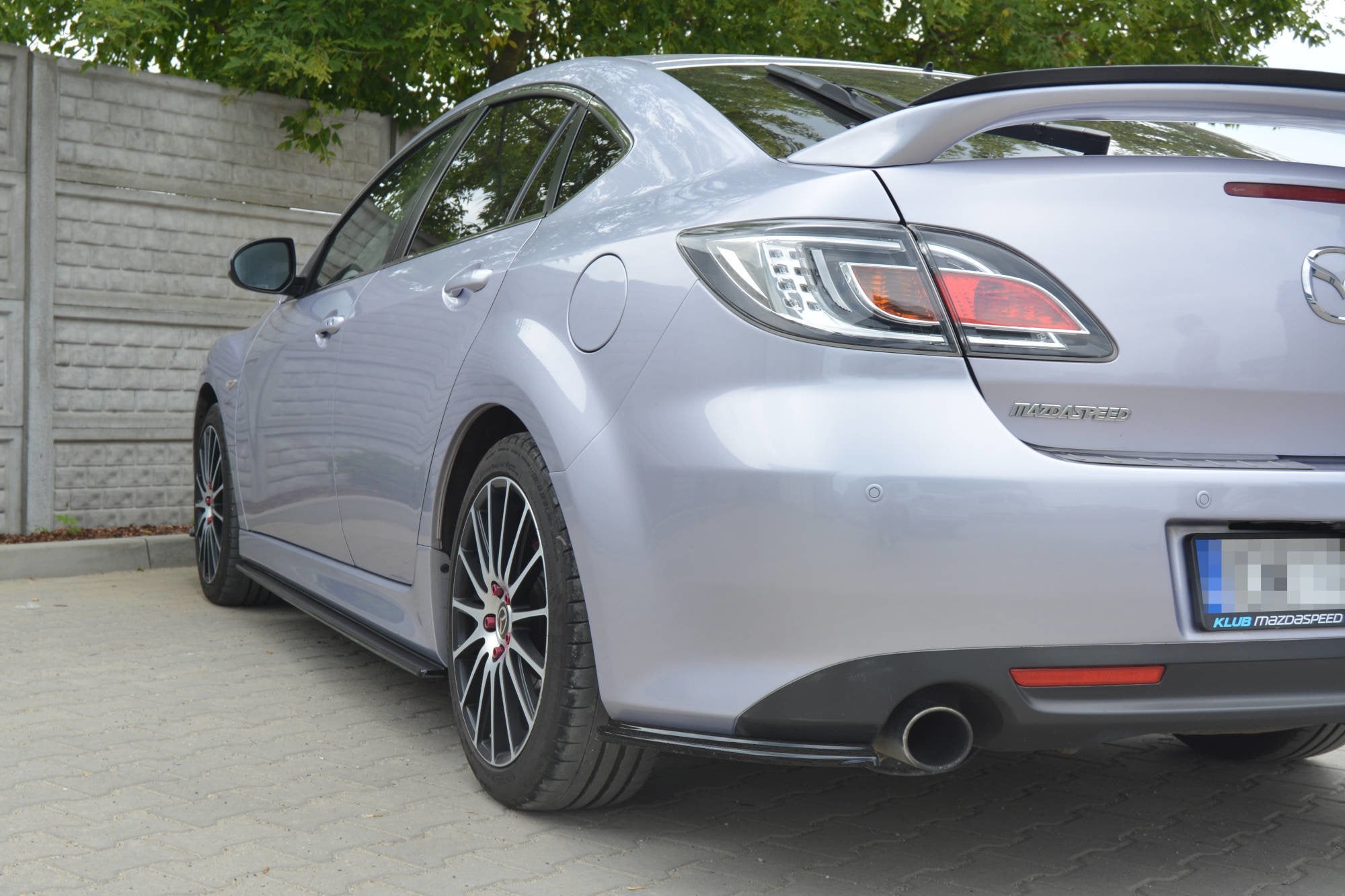 Maxton Design Heck Ansatz Flaps Diffusor passend für MAZDA 6 MK2 SPORT HATCH (GH-SERIES) vor Facelift schwarz Hochglanz