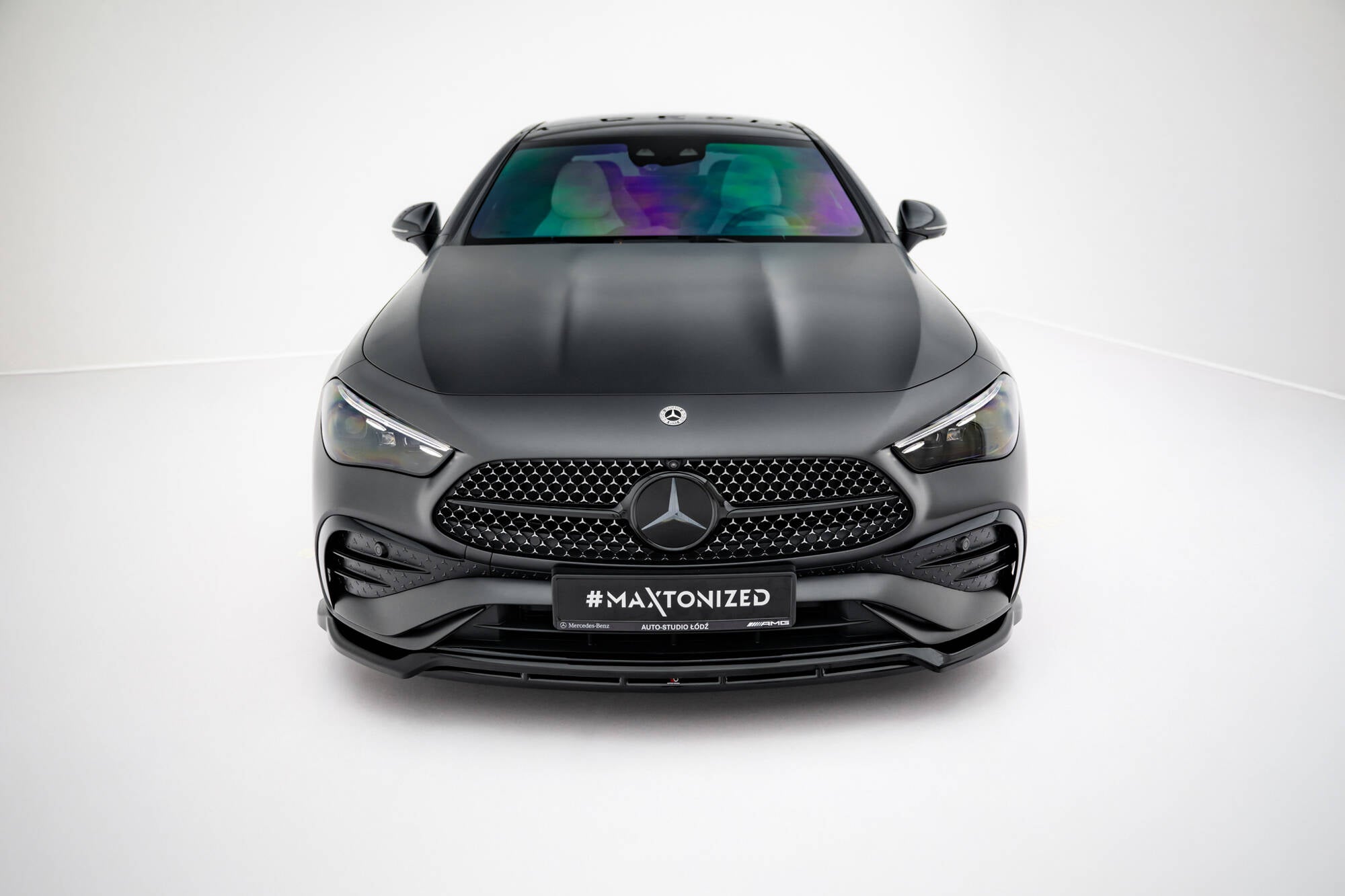 Maxton Design Street+ Spoilerlippe Front Ansatz V.1 passend für Mercedes-Benz CLE AMG-Line C236 schwarz Hochglanz