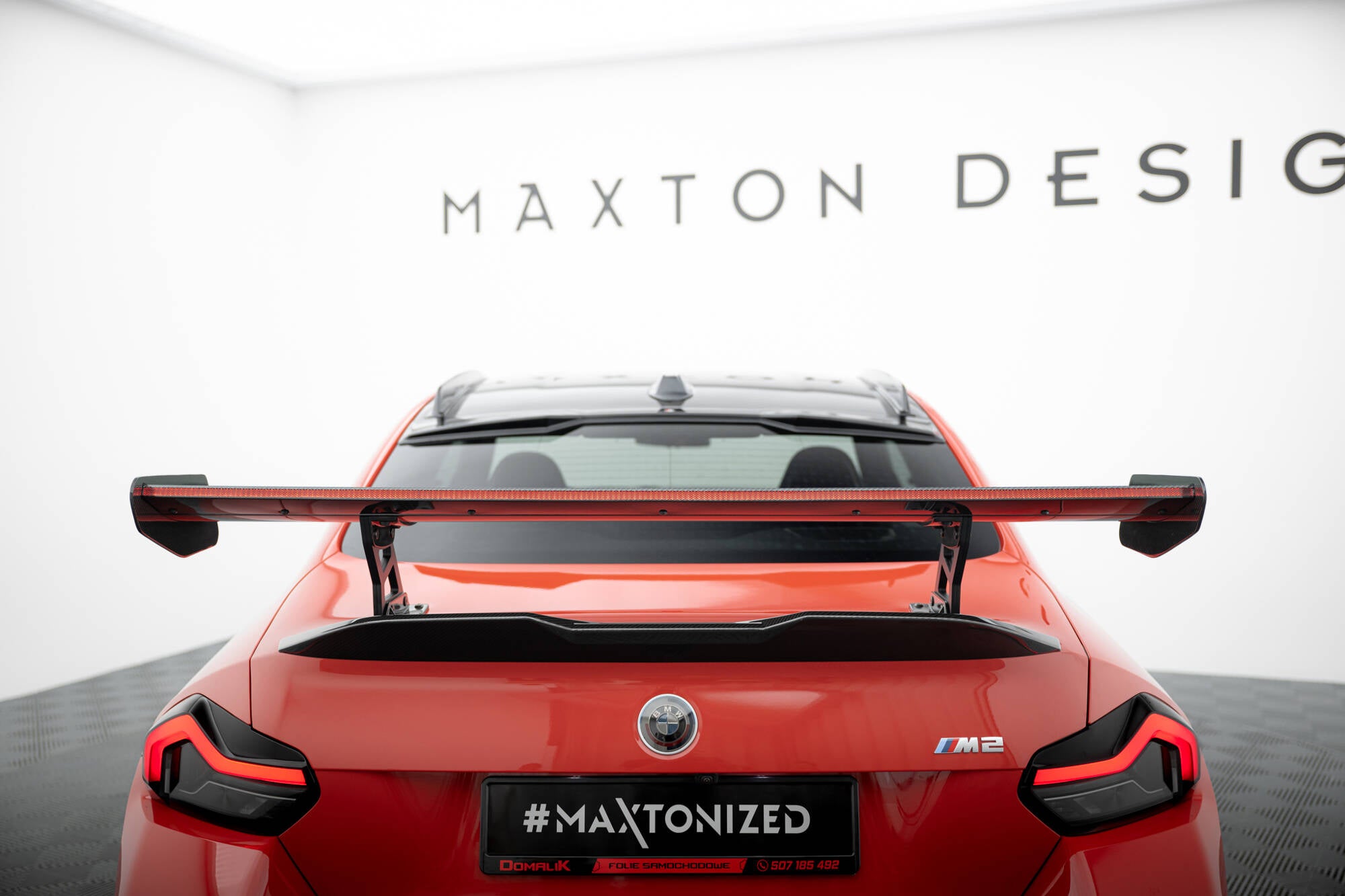 Maxton Design Carbon Spoiler With Internal Brackets Uprights + LED BMW M2 G87 für BMW M2 G87