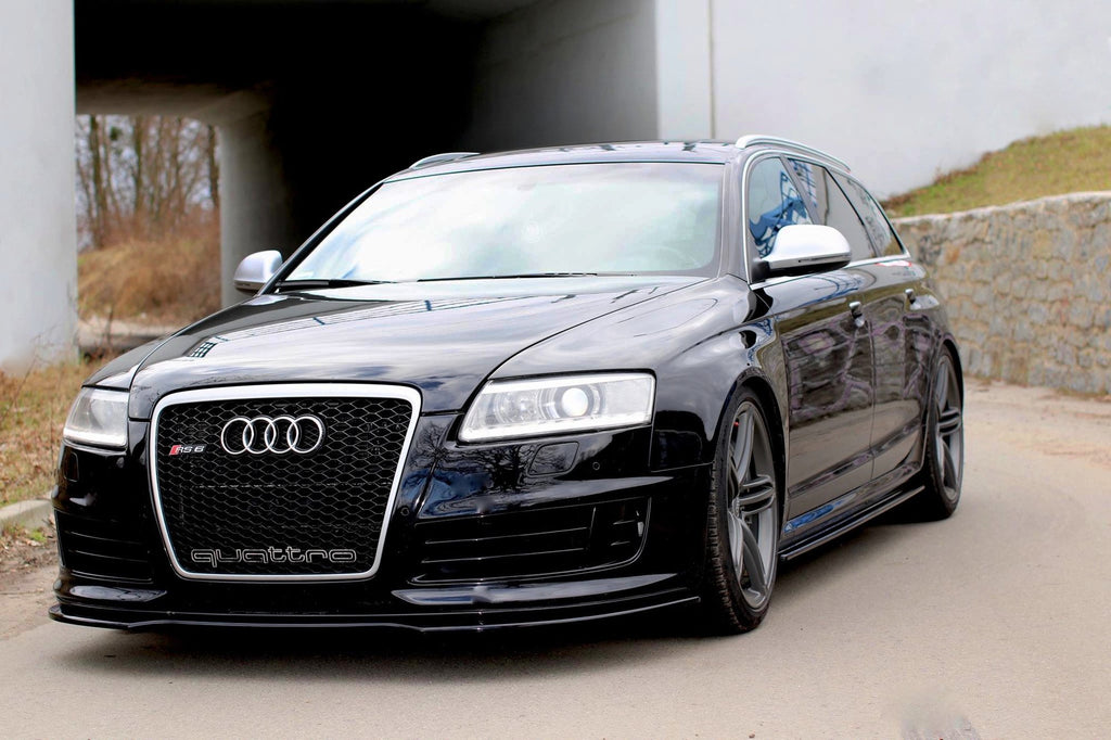 Maxton Design Street+ Spoilerlippe Front Ansatz passend für Audi RS6 C6 schwarz Hochglanz