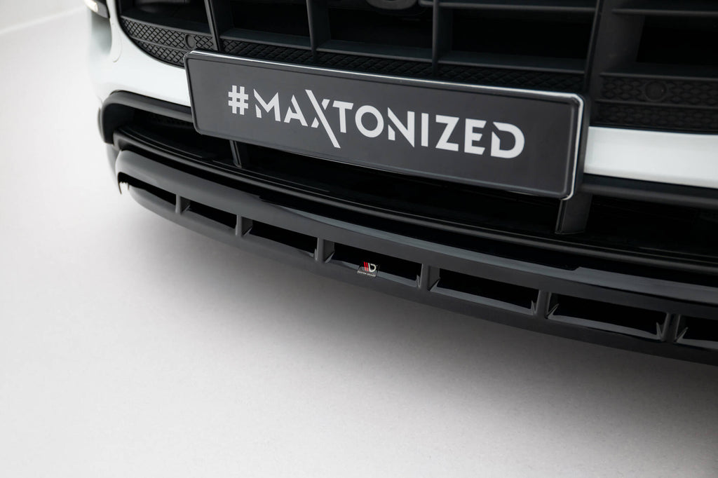 Maxton Design Street+ Spoilerlippe Front Ansatz passend für Porsche Macan Turbo Mk1 schwarz Hochglanz