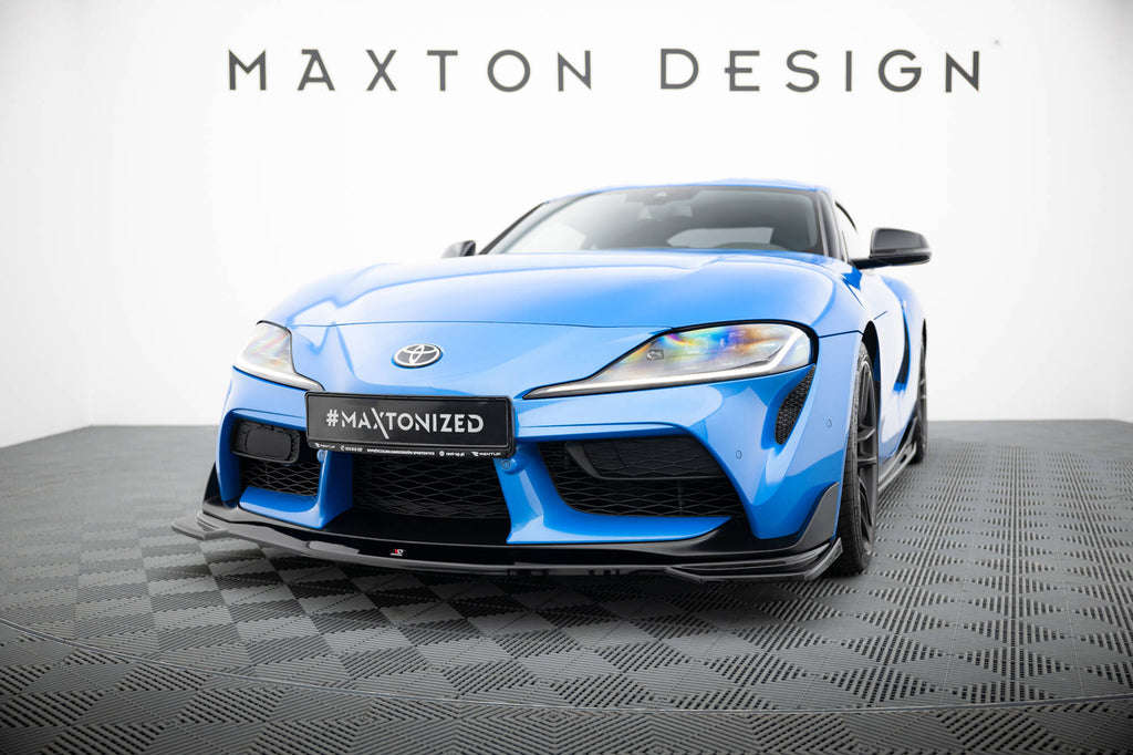 Maxton Design Street+ Spoilerlippe Front Ansatz V.1 passend für Toyota Supra Mk5 schwarz Hochglanz