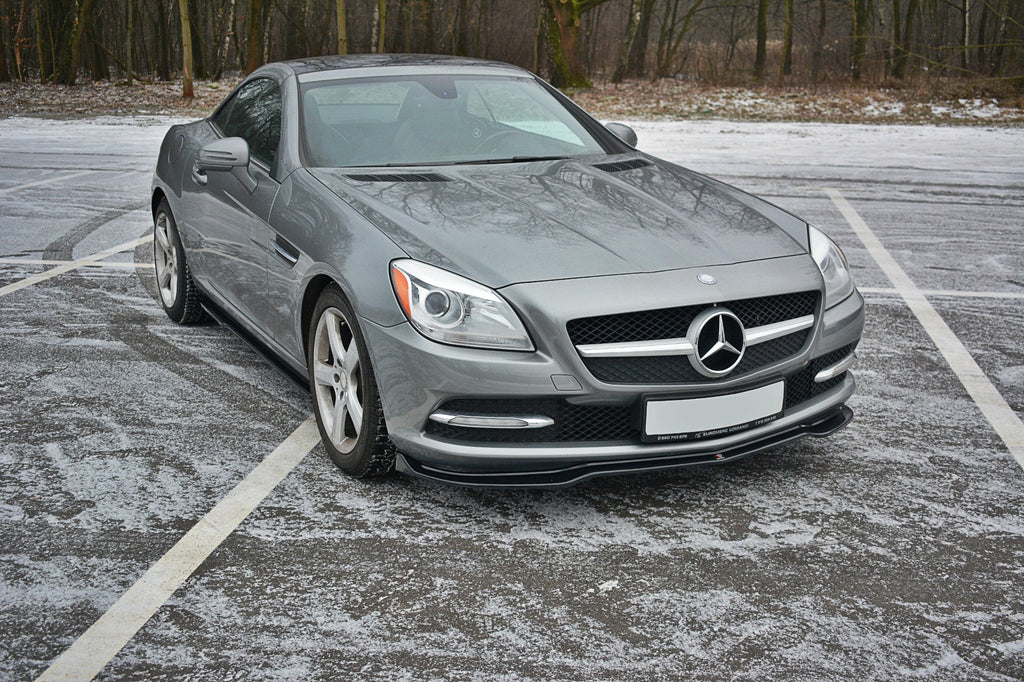Maxton Design Street+ Spoilerlippe Front Ansatz V.1 passend für Mercedes SLK R172 schwarz Hochglanz