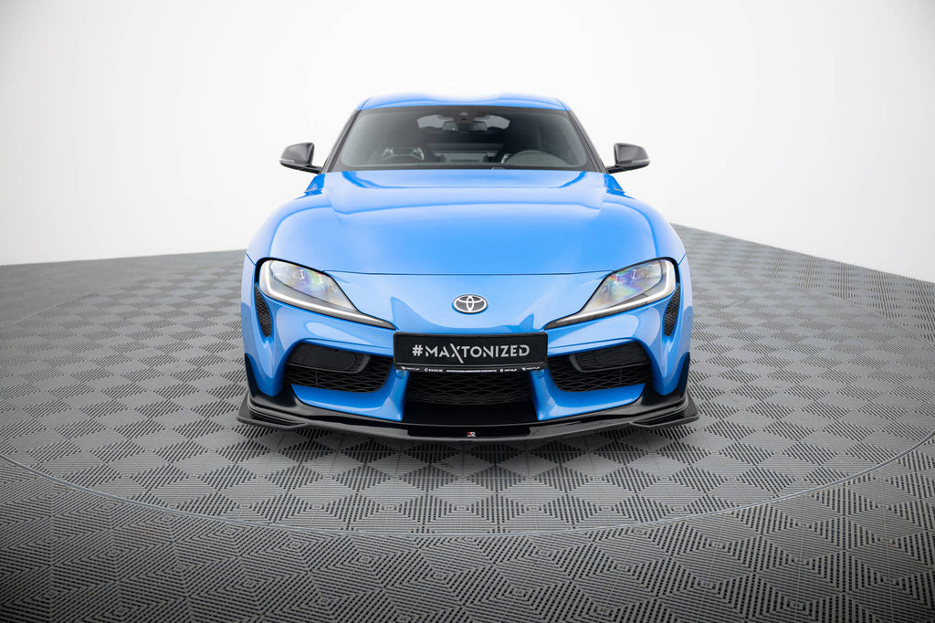 Maxton Design Street+ Spoilerlippe Front Ansatz V.1 passend für Toyota Supra Mk5 schwarz Hochglanz