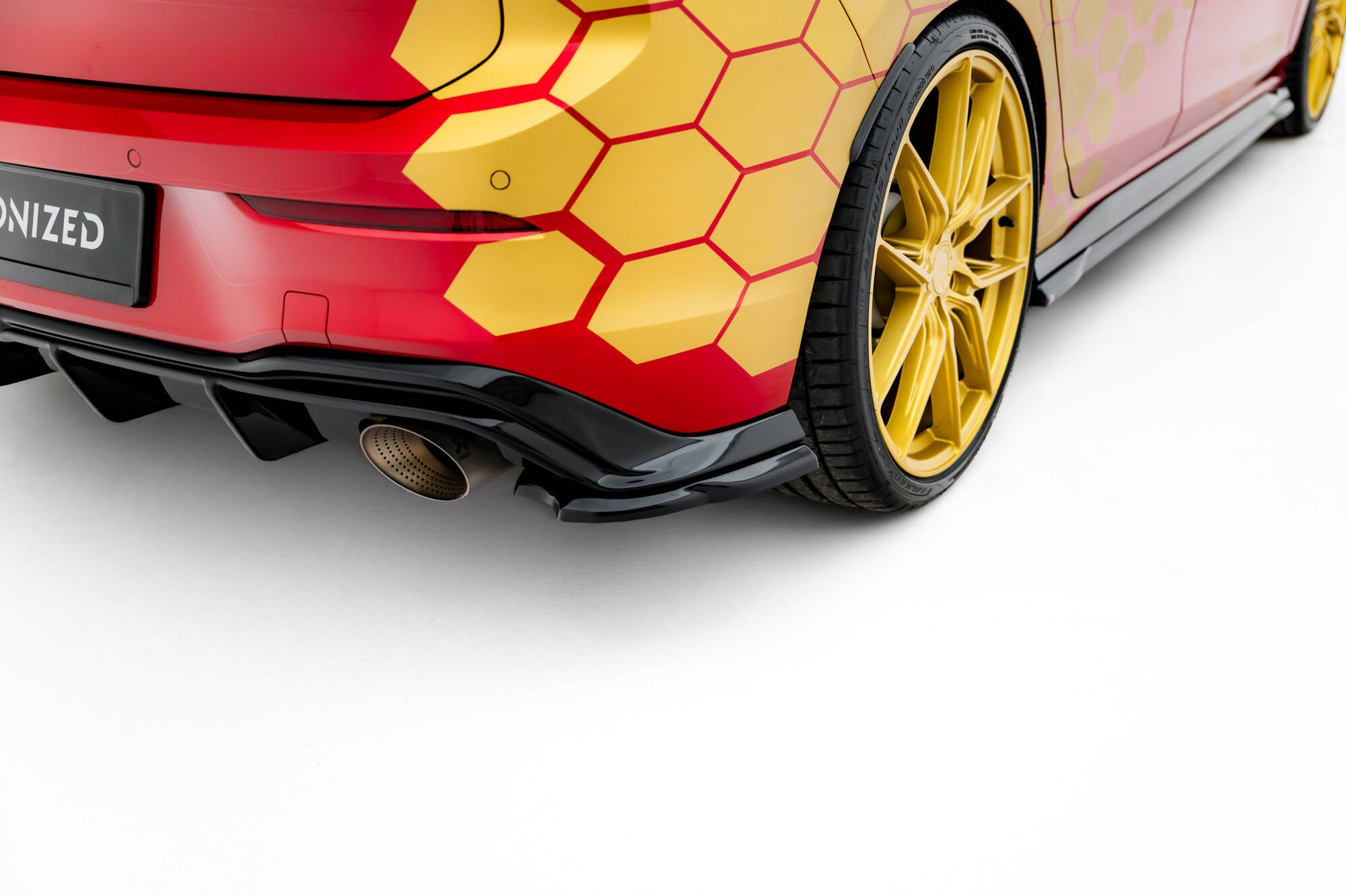 Maxton Design Heck Ansatz Flaps Diffusor V.3 passend für VW Golf GTI Clubsport Mk8 Facelift schwarz Hochglanz