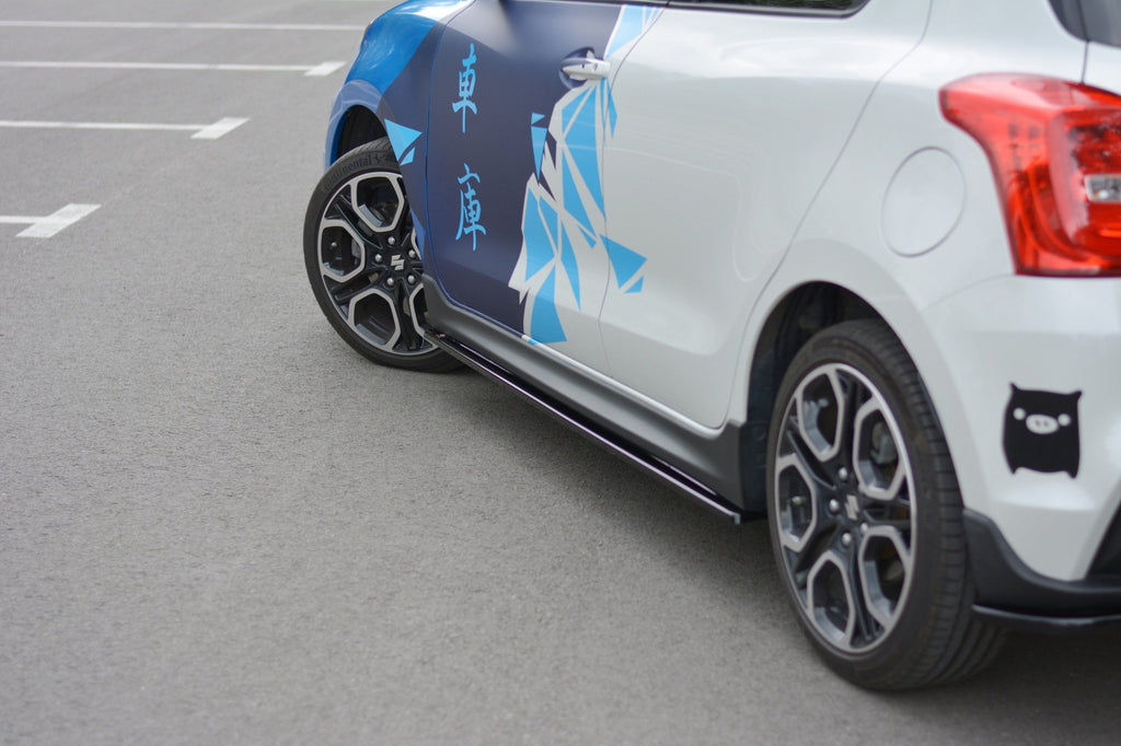 Maxton Design Street+ Seitenschweller Leisten passend für Suzuki Swift Sport Mk6 schwarz Hochglanz