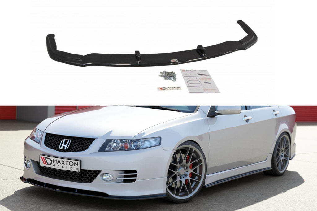 Maxton Design Street+ Spoilerlippe Front Ansatz passend für HONDA ACCORD VII TYPE-S schwarz Hochglanz