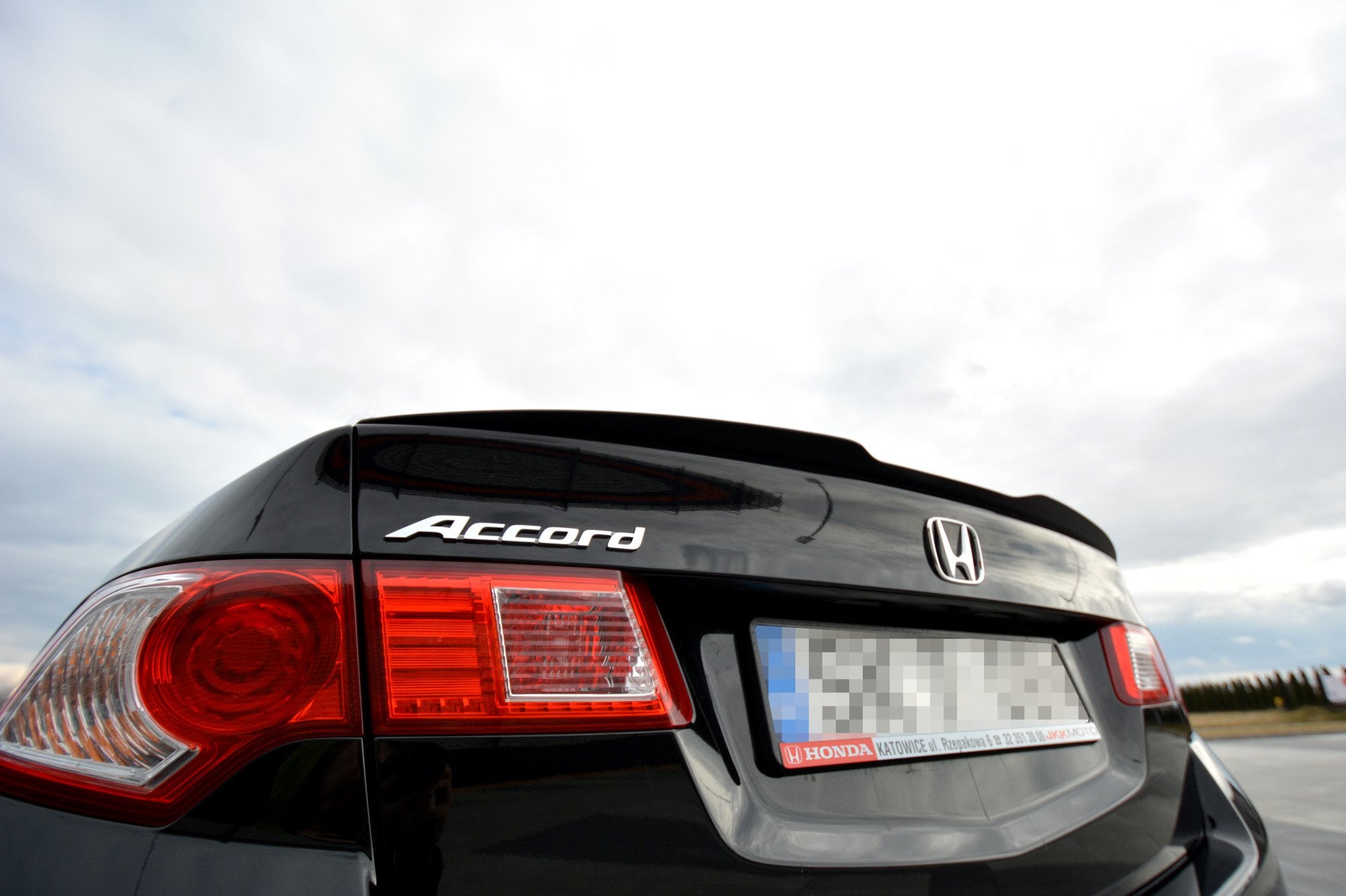Maxton Design Spoiler CAP passend für HONDA ACCORD MK8. CU-Serie vor Facelift SEDAN schwarz Hochglanz