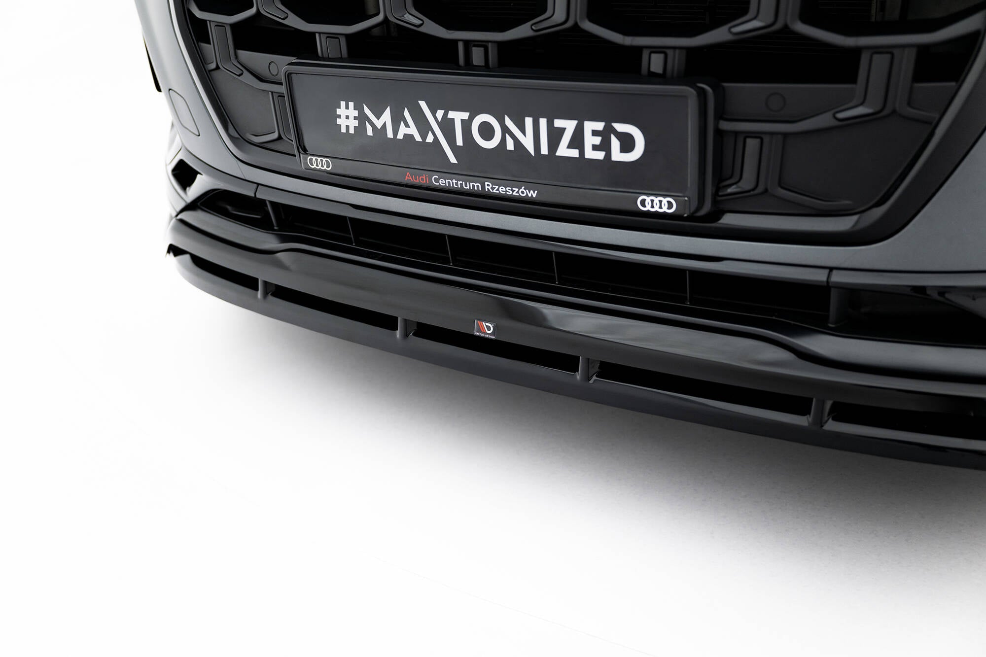 Maxton Design Street+ Spoilerlippe Front Ansatz passend für Audi SQ7 Mk2 Facelift 2 schwarz Hochglanz