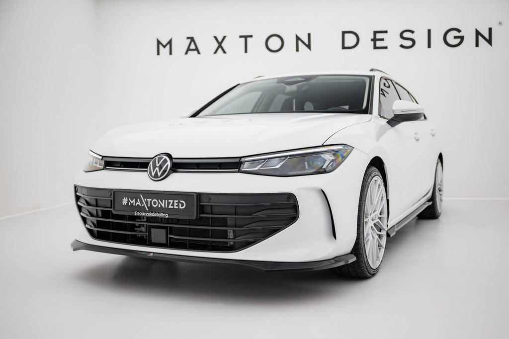 Maxton Design Street+ Spoilerlippe Front Ansatz V.1 passend für VW Passat B9 schwarz Hochglanz