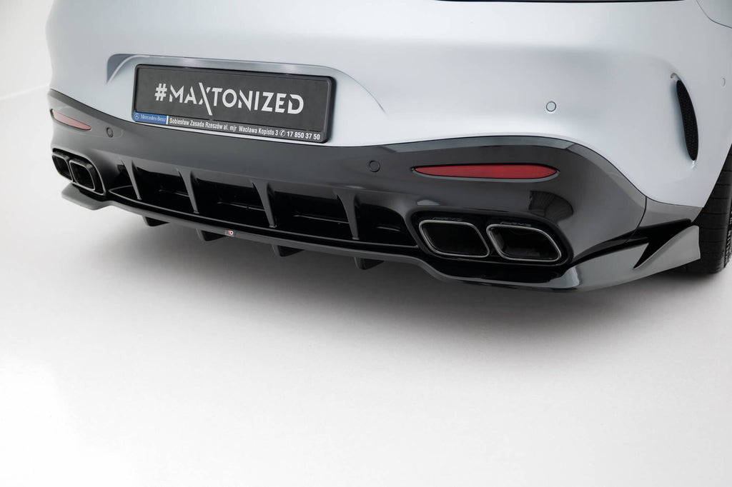Maxton Design Street+ Mittlerer Diffusor RACE V.2 passend für Mercedes-AMG GT 63 / 55 / 63 S E Performance C192 schwarz Hochglanz