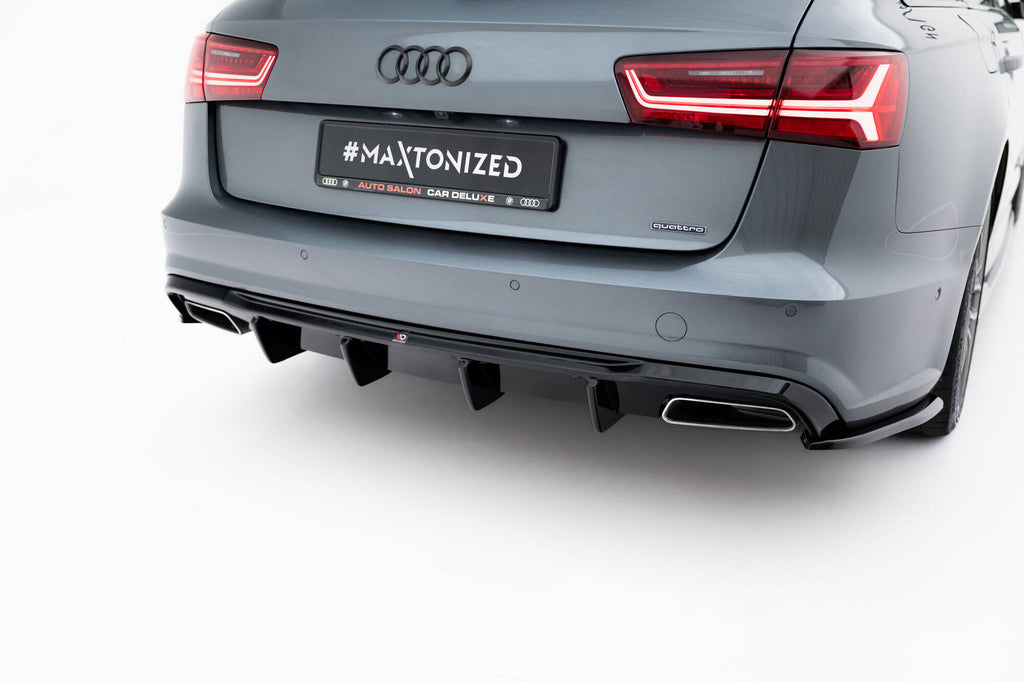 Maxton Design Diffusor Heck Ansatz V.2 passend für Audi A6 / A6 C7 S-line/ S6 C7 Facelift schwarz Hochglanz