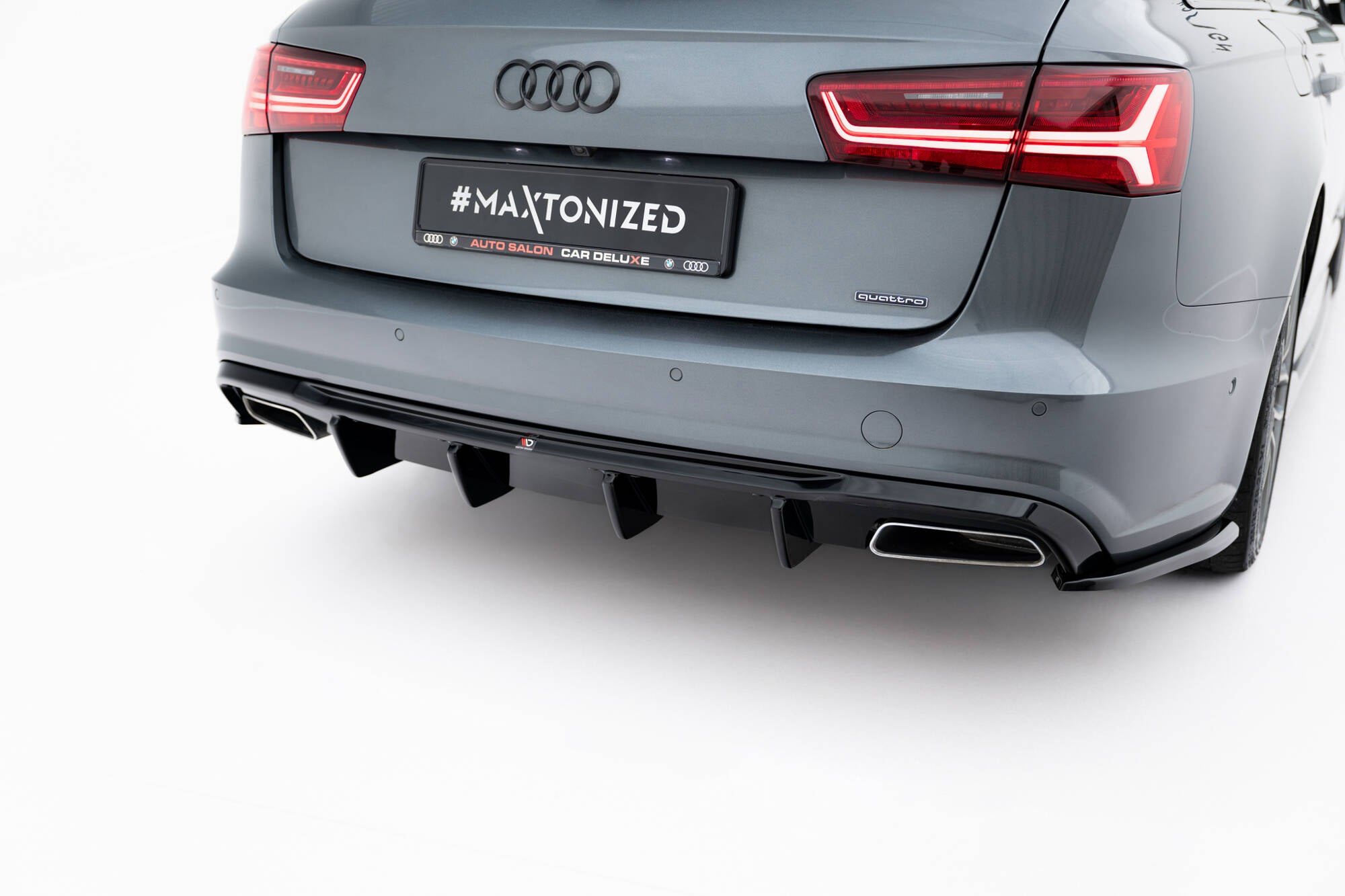 Maxton Design Diffusor Heck Ansatz V.2 passend für Audi A6 / A6 C7 S-line/ S6 C7 Facelift schwarz Hochglanz