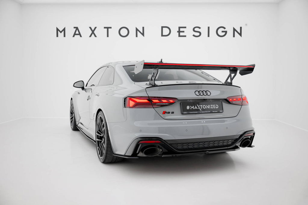 Maxton Design Carbon Spoiler With External Brackets Uprights V.1 + LED Audi A5 / A5 S-Line / S5 / RS5 Coupe F5 / F5 Facelift für Audi A5 / S5 / RS5