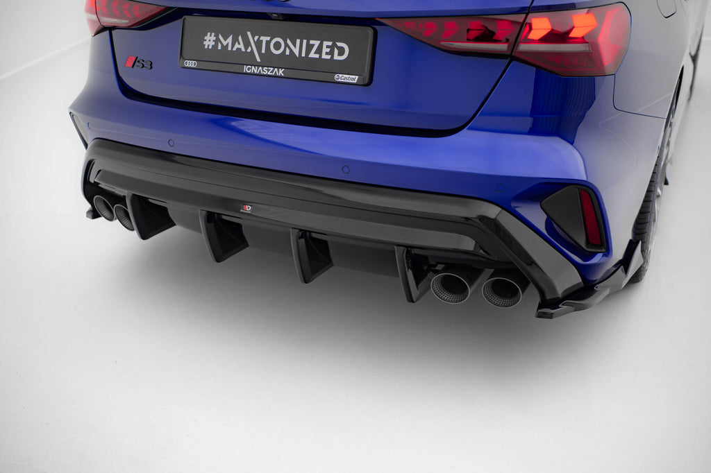 Maxton Design Diffusor Heck Ansatz für Audi S3 Limousine 8Y Facelift