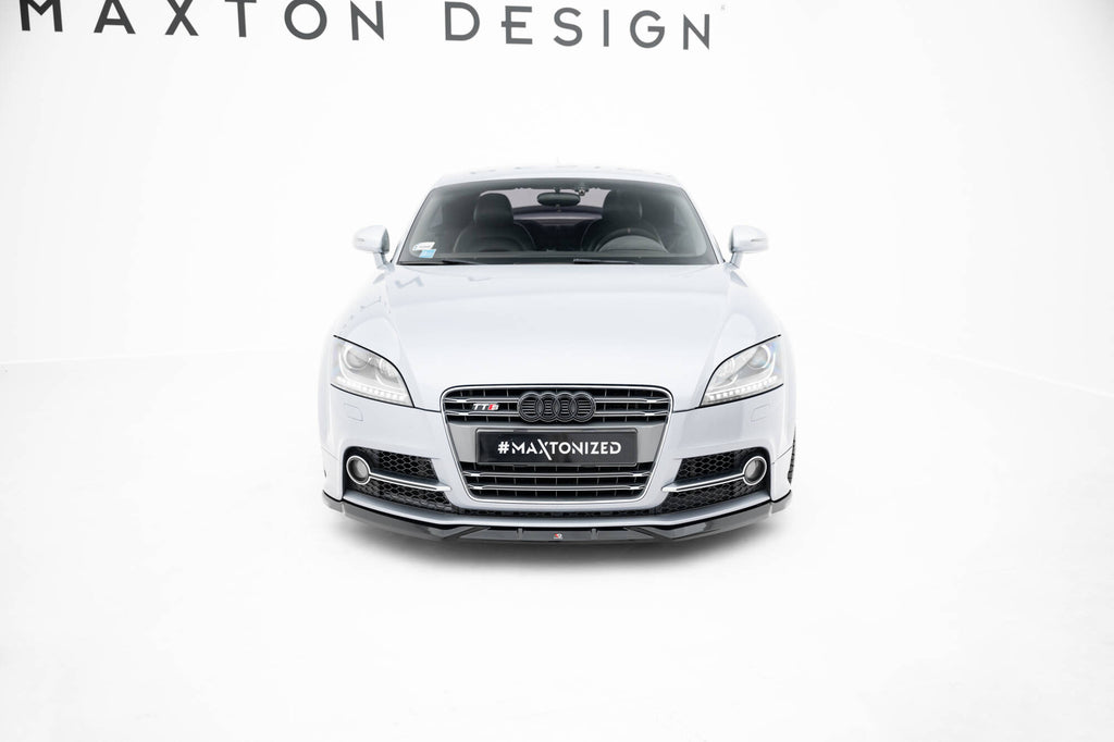 Maxton Design Street+ Spoilerlippe Front Ansatz V.2 passend für Audi TT S / TT S-Line 8J Facelift schwarz Hochglanz