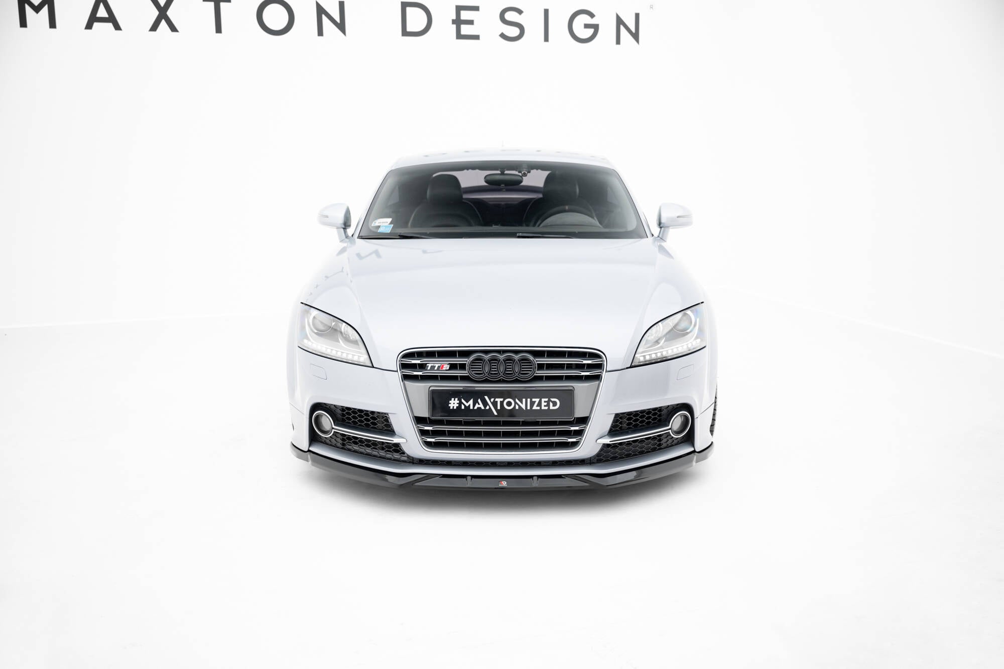 Maxton Design Street+ Spoilerlippe Front Ansatz V.2 passend für Audi TT S / TT S-Line 8J Facelift schwarz Hochglanz