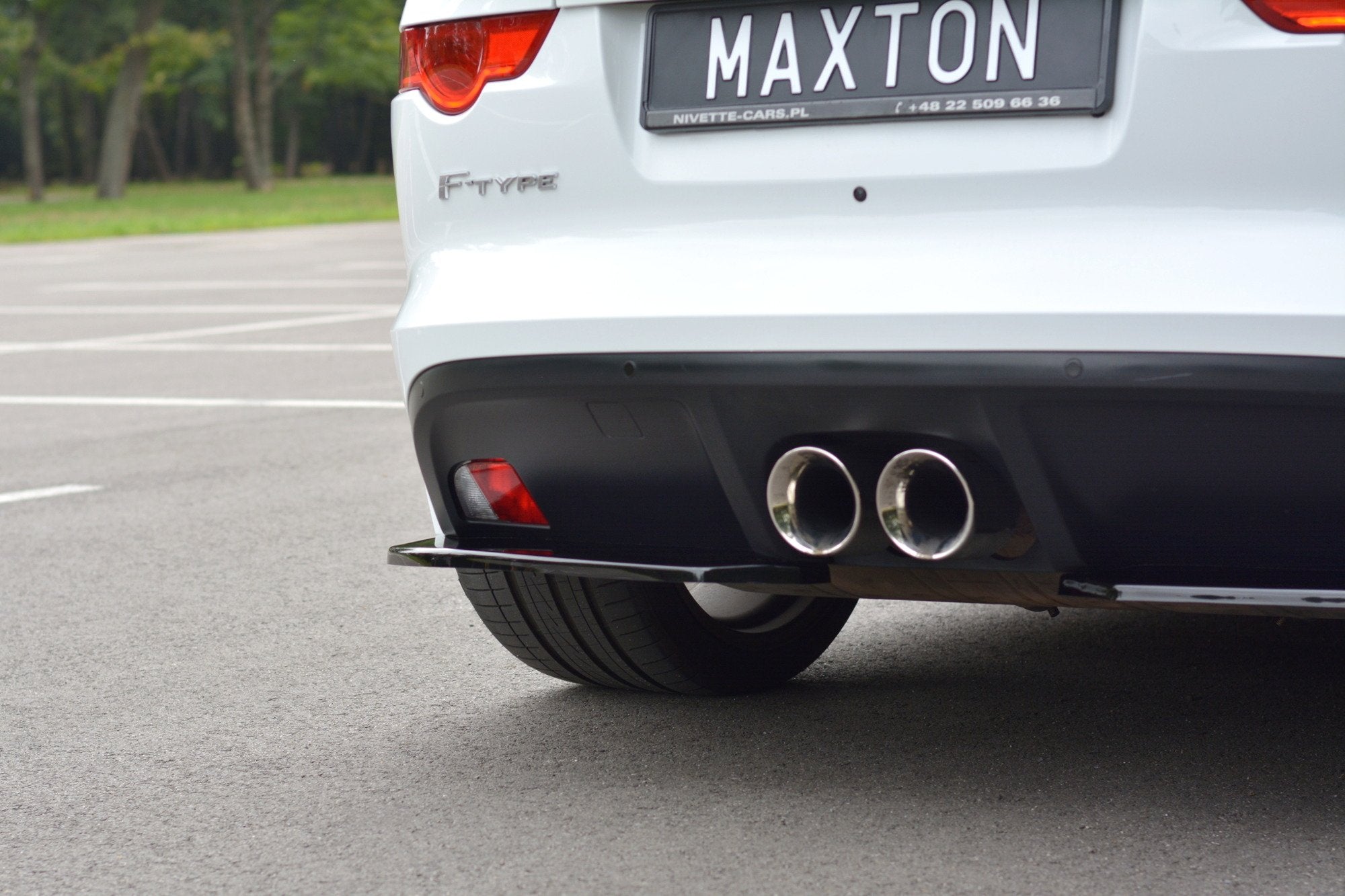 Maxton Design Heck Ansatz Flaps Diffusor passend für Jaguar F-Type X152 schwarz Hochglanz