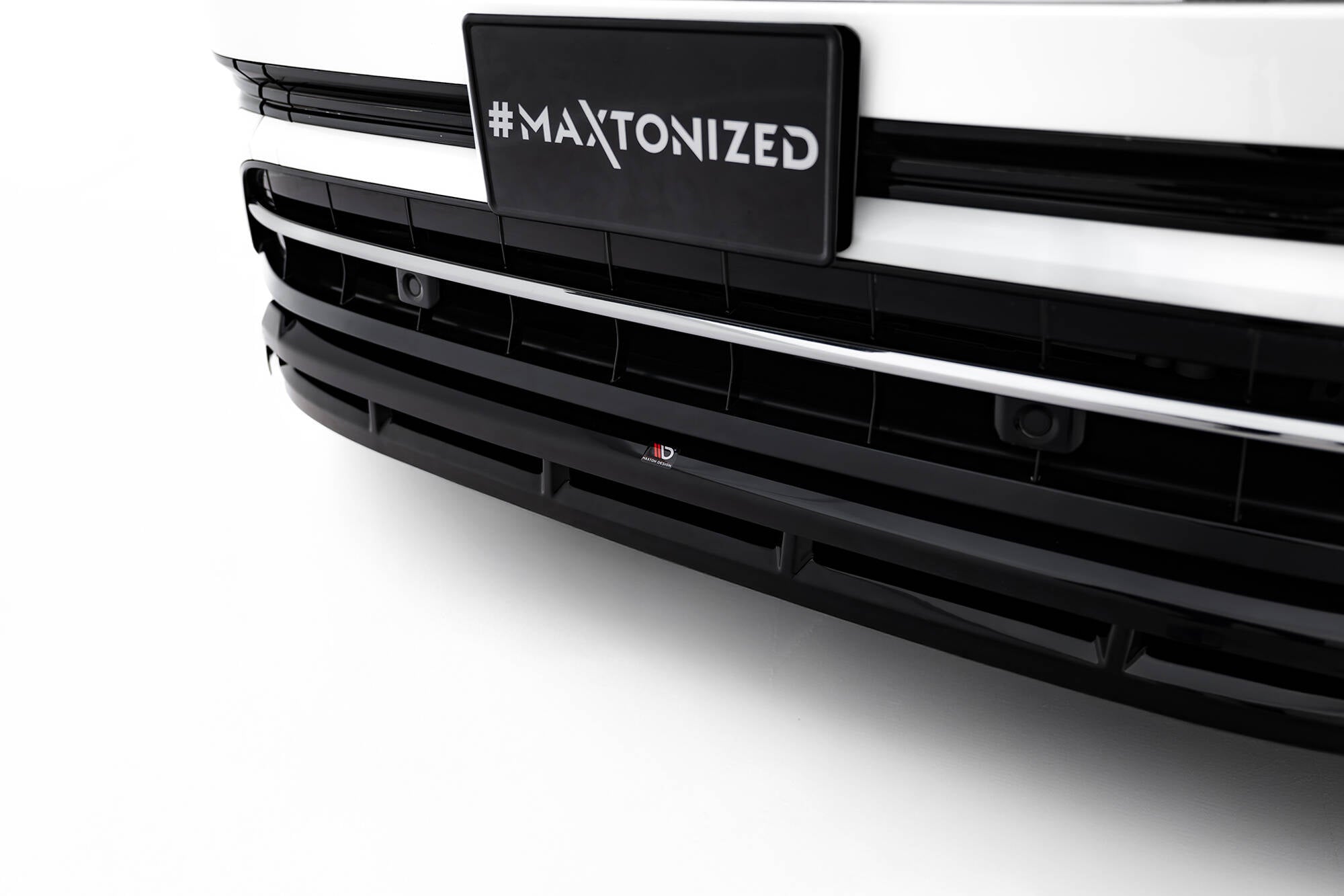 Maxton Design Street+ Spoilerlippe Front Ansatz passend für VW Atlas R-Line Mk1 Facelift 2 schwarz Hochglanz
