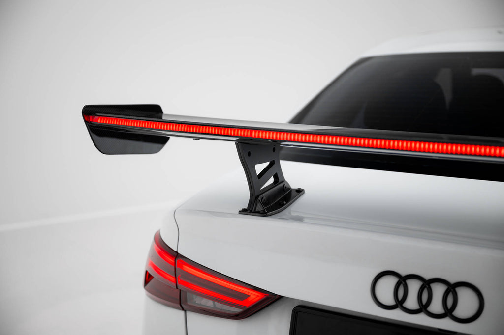 Maxton Design Carbon Spoiler With Internal Brackets Uprights + LED Audi A3 / A3 S-Line / S3 / RS3 Limousine 8V / 8V Facelift für Audi A3