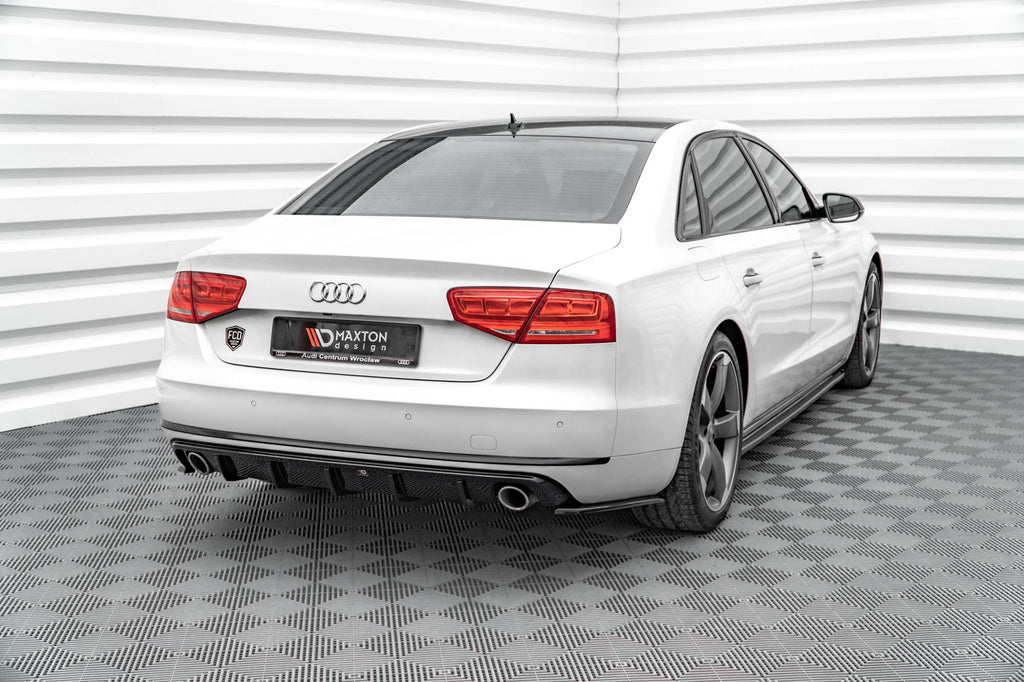 Maxton Design Diffusor Heck Ansatz passend für Audi A8 D4 schwarz Hochglanz