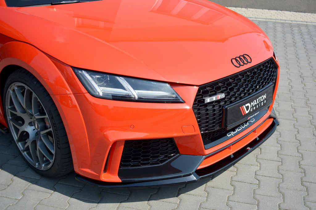 Maxton Design Street+ Spoilerlippe Front Ansatz V.2 passend für Audi TT RS 8S schwarz Hochglanz