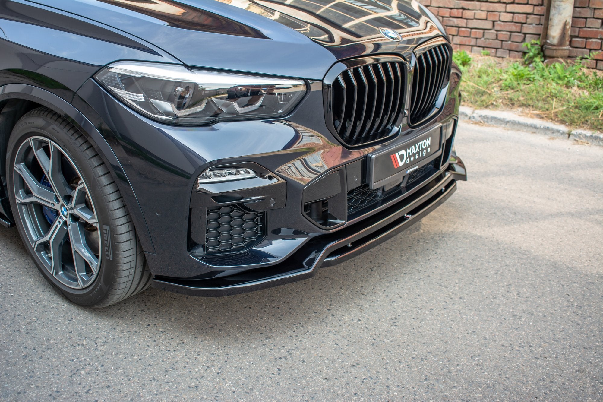 Maxton Design Street+ Spoilerlippe Front Ansatz passend für BMW X5 G05 M Paket schwarz Hochglanz