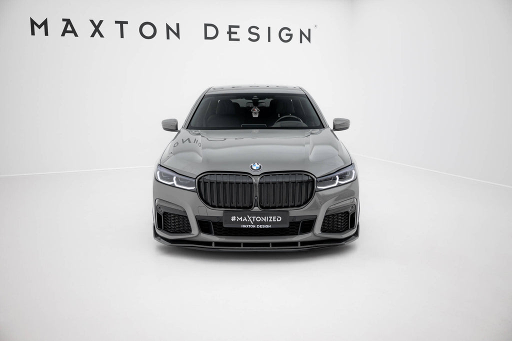 Maxton Design Prepreg Carbon Fiber Street+ Spoilerlippe Front Ansatz passend für + ABS Diffusor BMW 7 M-Paket G11 Facelift schwarz Hochglanz