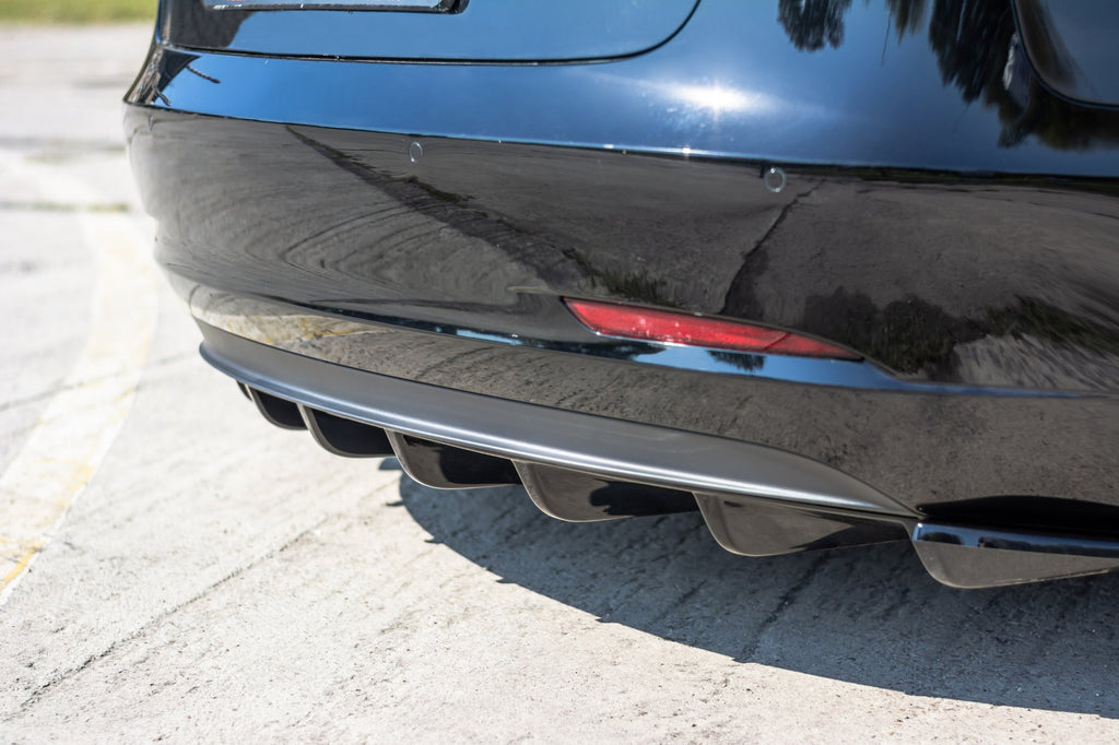 Maxton Design Diffusor Heck Ansatz passend für Tesla Model 3 schwarz Hochglanz
