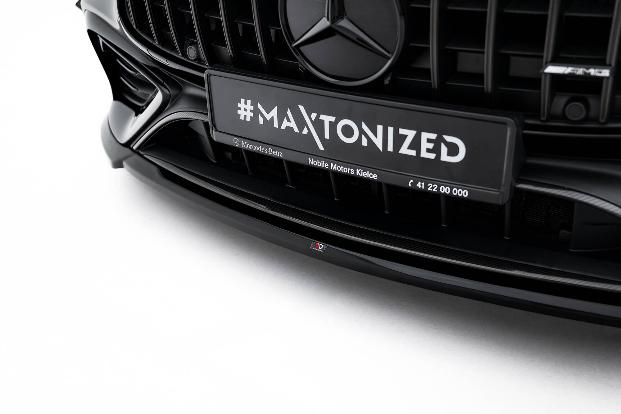 Maxton Design Street+ Spoilerlippe Front Ansatz V.1 passend für Mercedes-AMG CLE 53 C236 schwarz Hochglanz