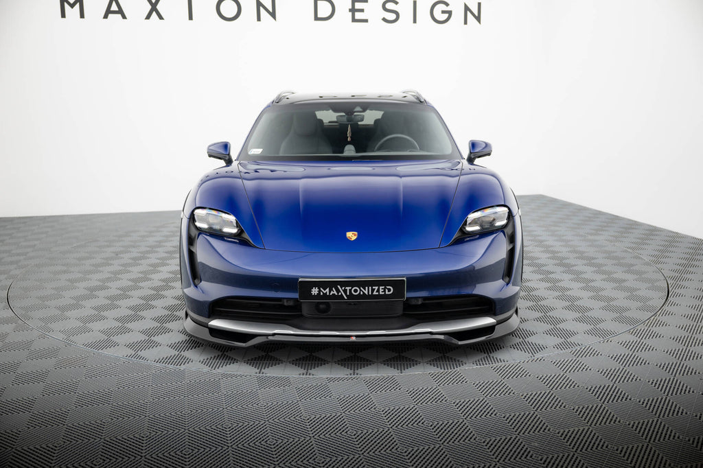 Maxton Design Street+ Spoilerlippe Front Ansatz passend für Porsche Taycan Cross Turismo 4S schwarz Hochglanz