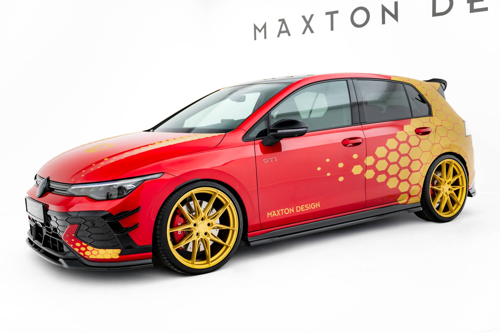 Maxton Design Street+ Seitenschweller Leisten passend für V.1 passend für VW Golf GTI Clubsport Mk8 Facelift schwarz Hochglanz