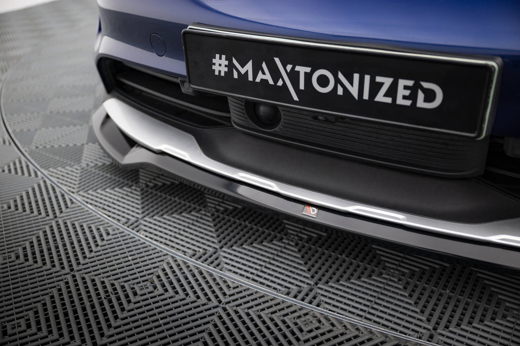 Maxton Design Street+ Spoilerlippe Front Ansatz passend für Porsche Taycan Cross Turismo 4S schwarz Hochglanz
