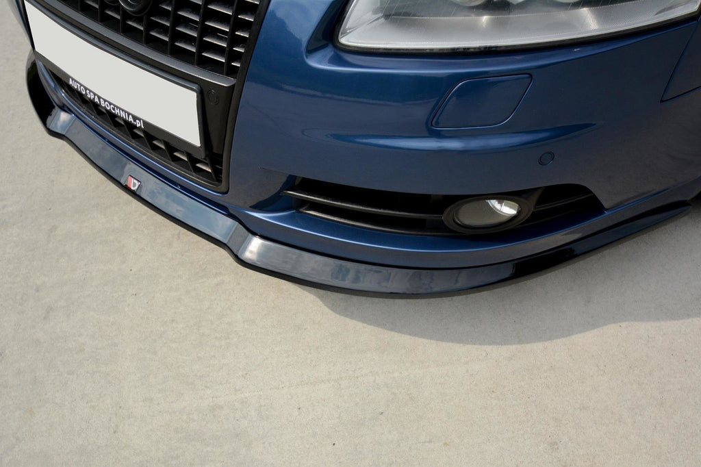 Maxton Design Street+ Spoilerlippe Front Ansatz passend für Audi A6 S-Line C6 schwarz Hochglanz