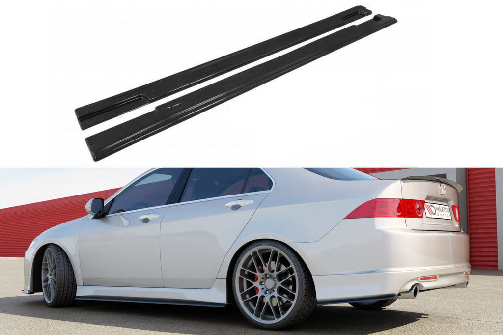 Maxton Design Street+ Seitenschweller Leisten passend für HONDA ACCORD VII TYPE-S schwarz Hochglanz